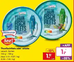 Netto Marken-Discount DREIMASTER Sea GOLD Thunfischfilets Angebot