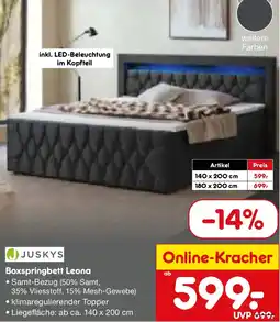 Netto Marken-Discount JUSKYS Boxspringbett Leona Angebot