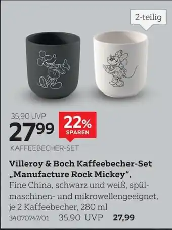Villeroy & Boch Kaffeebecher-Set "Manufacture Rock Mickey"