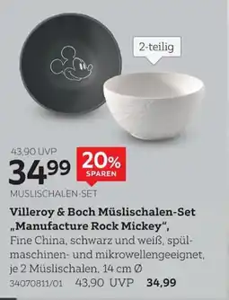 XXXLutz Villeroy & Boch Müslischalen-Set „Manufacture Rock Mickey“ Angebot