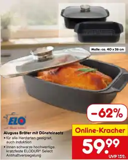 Netto Marken-Discount Elo Aluguss Bräter mit Dünsteinsatz Angebot