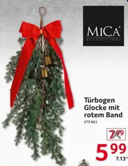 Selgros MICA Decorations Türbogen Glocke mit rotem Band Angebot