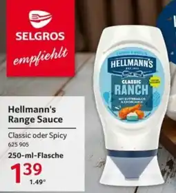 Selgros Hellmann's Range Sauce Angebot