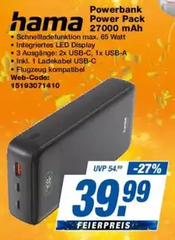 Expert hama Powerbank Power Pack 27000 mAh Angebot
