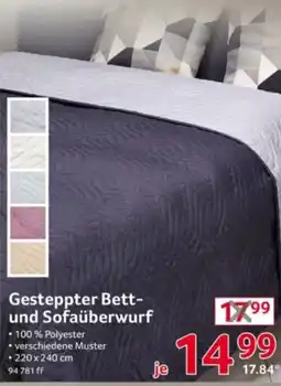 Selgros Gesteppter Bett- und Sofaüberwurf Angebot