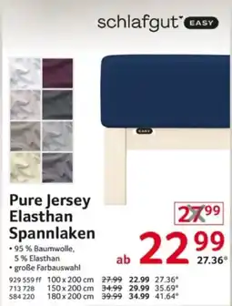 Selgros schlafgut EASY Pure Jersey Elasthan Spannlatken Angebot