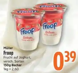 inkoop Müller Froop Frucht auf Joghurt Angebot