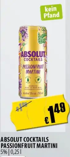 FreeOneShop ABSOLUT COCKTAILS PASSIONFRUIT MARTINI Angebot