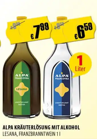 ALPA KRÄUTERLÖSUNG MIT ALKOHOL LESANA, FRANZBRANNTWEIN 1 L