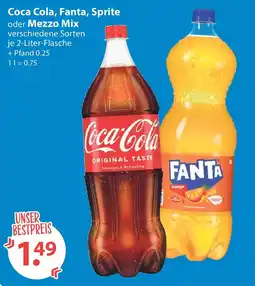 V Markt Coca Cola, Fanta, Sprite oder Mezzo Mix Angebot