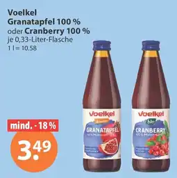 V Markt Voelkel Granatapfel 100% oder Cranberry 100 % Angebot