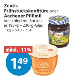 V Markt Zentis Frühstückskonfitüre oder Aachener Pflümli Angebot