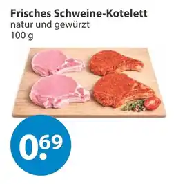 V Markt Frisches Schweine-Kotelett natur und gewürzt Angebot
