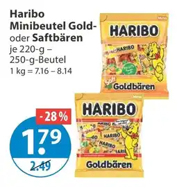 V Markt Haribo Minibeutel Gold- oder Saftbären Angebot