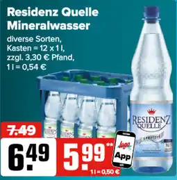 Logo Getränkemarkt Residenz Quelle Mineralwasser Angebot