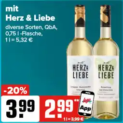 Logo Getränkemarkt mit Herz & Liebe Angebot