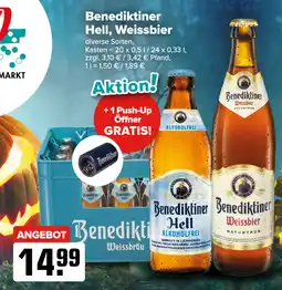 Logo Getränkemarkt Benediktiner Hell, Weissbier Angebot