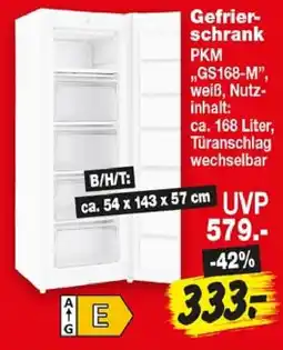 Repo Markt Gefrierschrank PKM Angebot