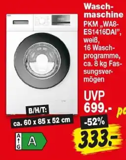 Repo Markt Waschmaschine PKM „WA8-ES1416DAI“, weiß Angebot