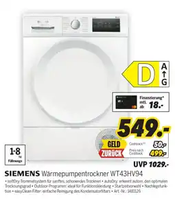 MEDIMAX SIEMENS Wärmepumpentrockner WT43HV94 Angebot