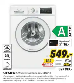 MEDIMAX SIEMENS Waschmaschine WM14N29E Angebot