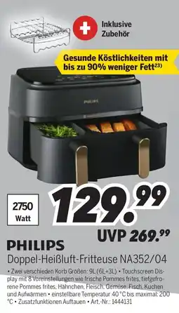 MEDIMAX PHILIPS Doppel-Heißluft-Fritteuse NA352/04 Angebot