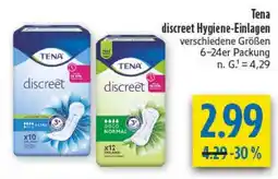 diska Tena discreet Hygiene-Einlagen Angebot