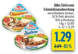 diska Adler Edelcreme Schmelzkäse Zubereitung Angebot
