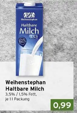 CAP Markt Weihenstephan Haltbare Milch Angebot