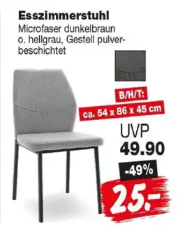 Repo Markt Esszimmerstuhl Microfaser dunkelbraun o. hellgrau, Gestell pulverbeschichtet Angebot