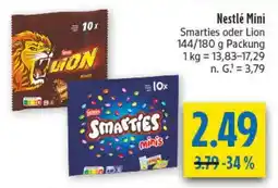 diska Nestlé Mini Smarties oder Lion Angebot