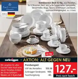 Zurbrüggen Kombiservice Beat 42-tlg. aus Porzellan Angebot