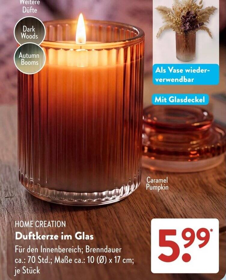 HOME CREATION Duftkerze im Glas Angebot bei Aldi Süd
