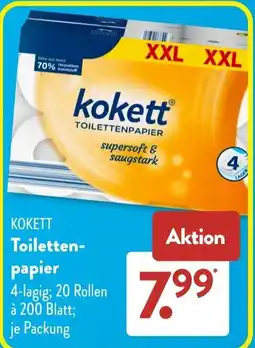 Aldi Süd kokett Toilettenpapier Angebot
