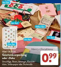 Aldi Süd HOME CREATION Geschenkverpackung oder Deko Angebot