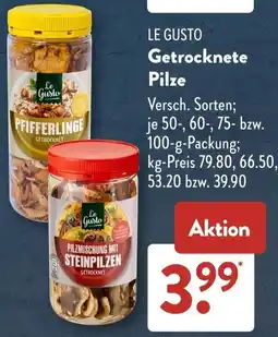 Aldi Süd LE GUSTO Getrocknete Pilze Angebot