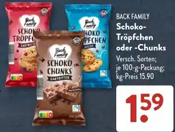 Aldi Süd Back Family Schoko-Tröpfchen oder -Chunks Angebot