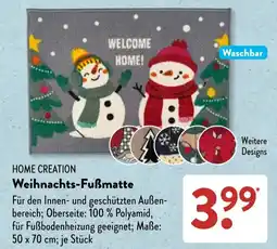 Aldi Süd HOME CREATION Weihnachts-Fußmatte Angebot