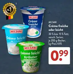 Aldi Süd MILSANI Crème fraîche oder leicht Angebot