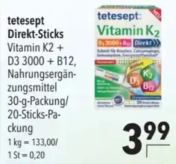 CITTI Markt tetesept Direkt-Sticks Vitamin K2 + D3 3000 + B12 Angebot