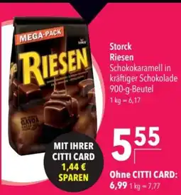 CITTI Markt Storck Riesen Schokokaramell in kräftiger Schokolade Angebot