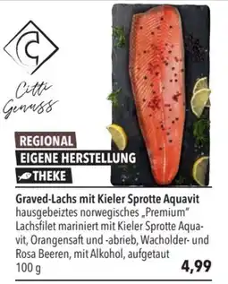 CITTI Markt Graved-Lachs mit Kieler Sprotte Aquavit Angebot