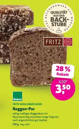Biomarkt Fritz Mühlenbäckerei Roggen-Pur Angebot