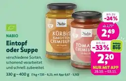 Biomarkt NABIO Eintopf oder Suppe Angebot