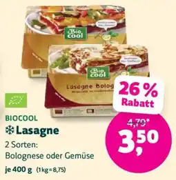 Biomarkt BIOCOOL Lasagne Angebot