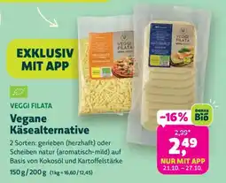 Biomarkt VEGGI FILATA Vegane Käsealternative Angebot
