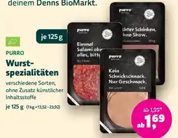 Biomarkt PURRO Wurst-spezialitäten Angebot
