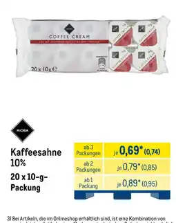 METRO RIOBA Kaffeesahne 10% Angebot