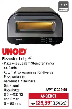 METRO UNOLD Pizzaofen Luigi Angebot
