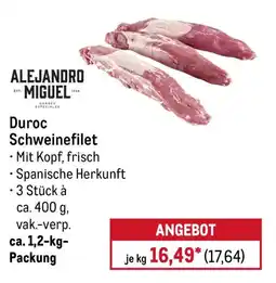 METRO ALEJANDRO MIGUEL Duroc Schweinefilet Angebot